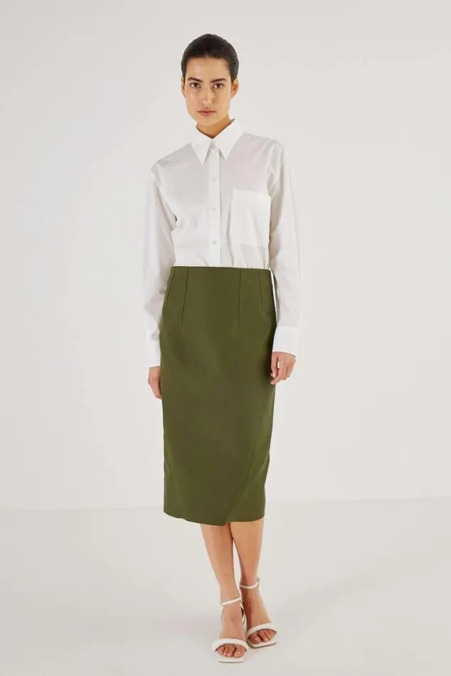 Oroton Tops Poplin Long Sleeve Shirt White 8211 Women