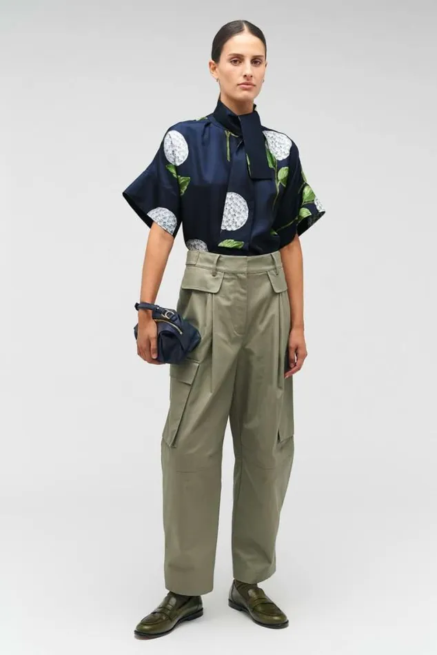 Oroton Tops Snowdrop Print Blouse North Sea 8211 Women