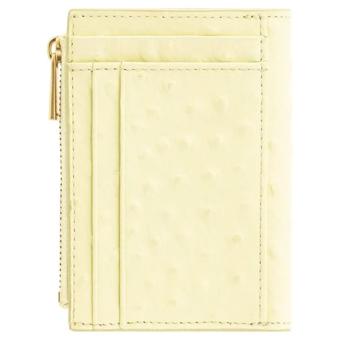 Oroton Wallets Jemima Texture 10 Credit Card Mini Zip Wallet Lemon Butter 8211 Accessories