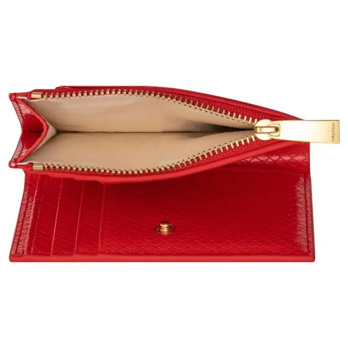 Oroton Wallets Mia Texture 10 Credit Card Mini Zip Wallet True Red 8211 Accessories