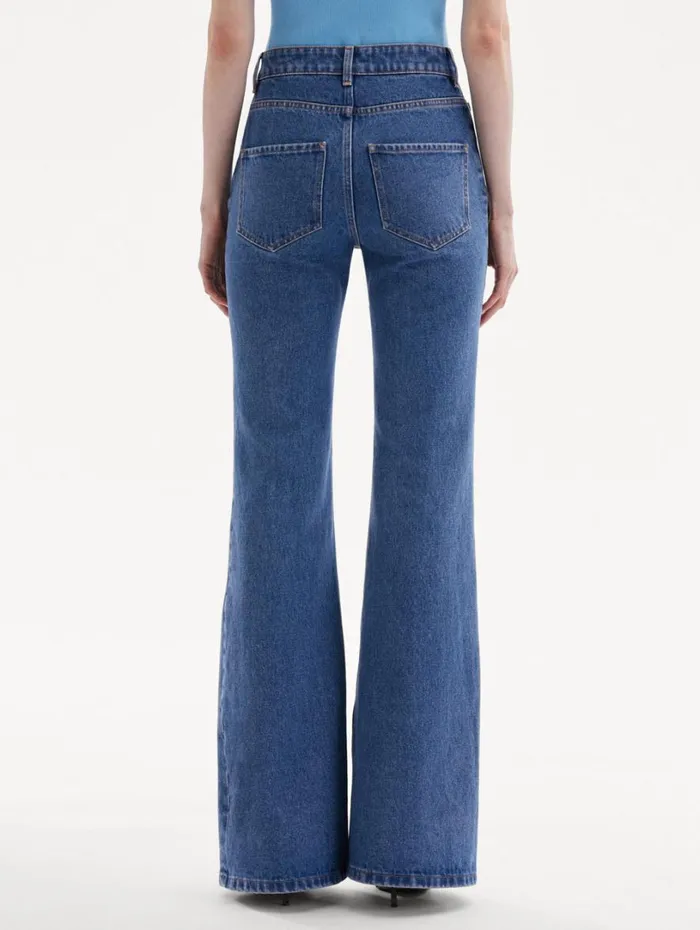 Oscar De La Renta Boot Cut Jeans Blue Women Pants and Skirts Oscar De La Renta Boot Cut Jeans Blue Women Pants and Skirts