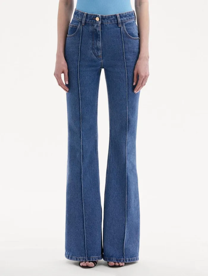 Oscar De La Renta Boot Cut Jeans Blue Women Pants and Skirts Oscar De La Renta Boot Cut Jeans Blue Women Pants and Skirts