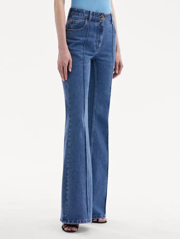 Oscar De La Renta Boot Cut Jeans Blue Women Pants and Skirts Oscar De La Renta Boot Cut Jeans Blue Women Pants and Skirts