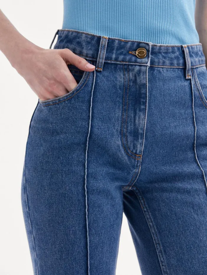 Oscar De La Renta Boot Cut Jeans Blue Women Pants and Skirts Oscar De La Renta Boot Cut Jeans Blue Women Pants and Skirts