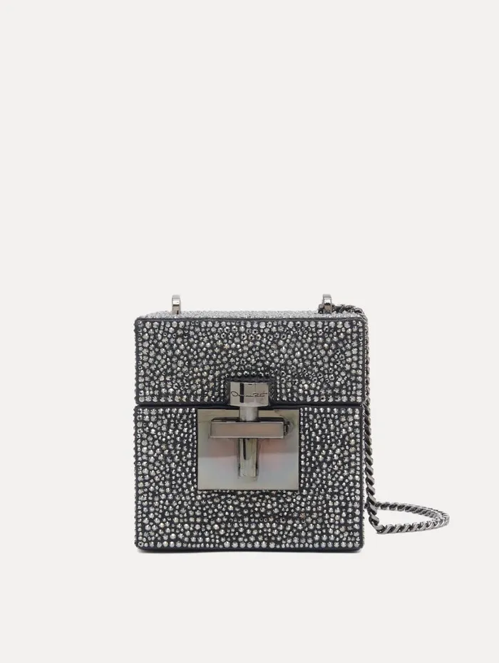 Oscar De La Renta Crystal Pav Alibi Cube Graphite Women Handbags Oscar De La Renta Crystal Pav Alibi Cube Graphite Women Handbags