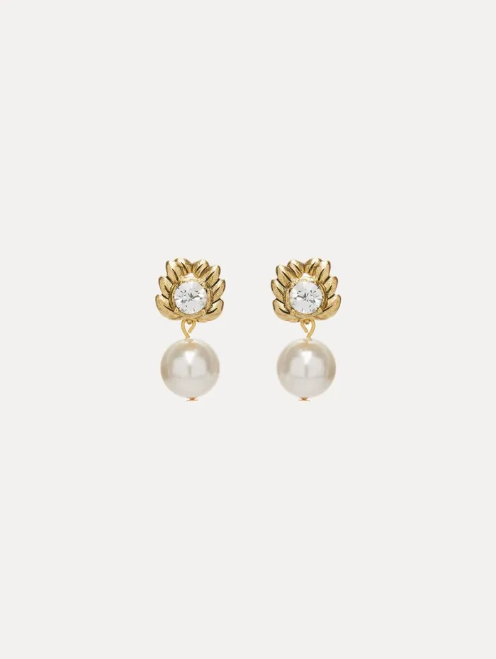 Oscar De La Renta Crystal Pearl Drop Earrings Pearl Women Earrings