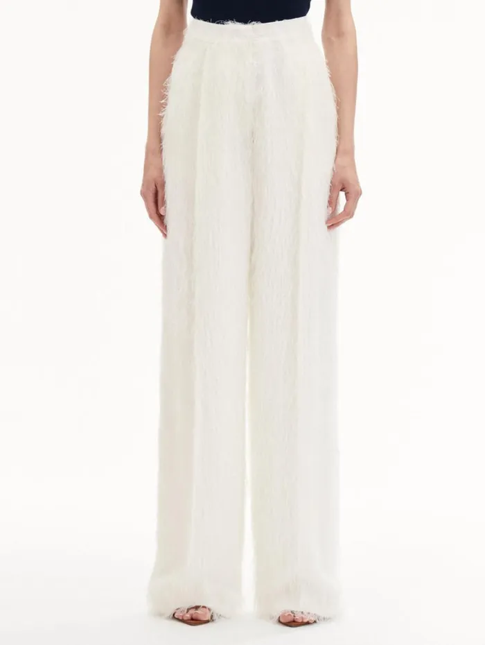 Oscar De La Renta Fringe Fil Coup Wide Leg Pant Ivory Women Pants and Skirts Oscar De La Renta Fringe Fil Coup Wide Leg Pant Ivory Women Pants and Skirts