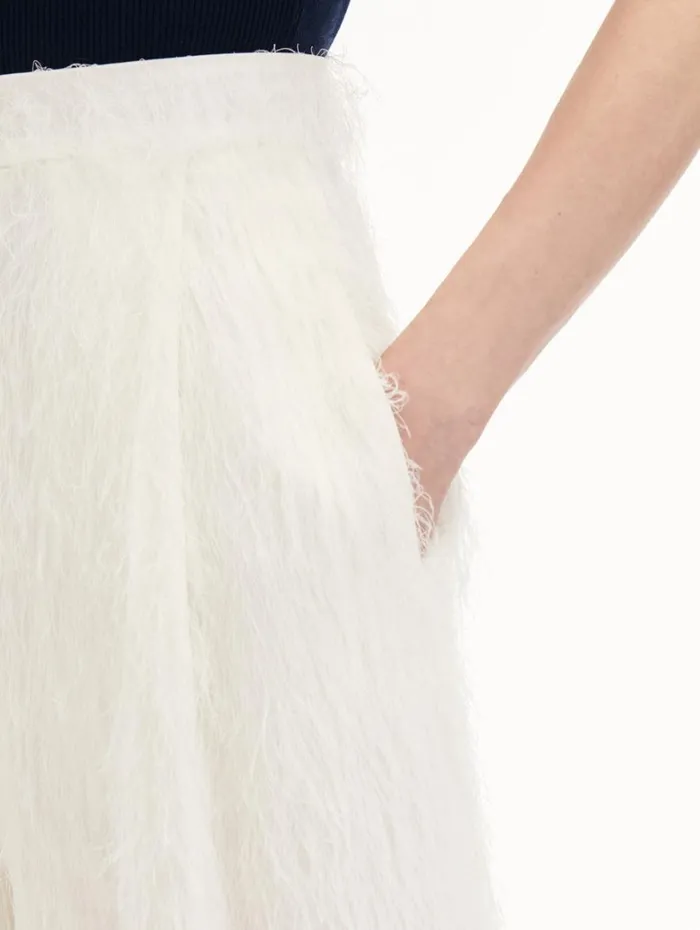 Oscar De La Renta Fringe Fil Coup Wide Leg Pant Ivory Women Pants and Skirts Oscar De La Renta Fringe Fil Coup Wide Leg Pant Ivory Women Pants and Skirts