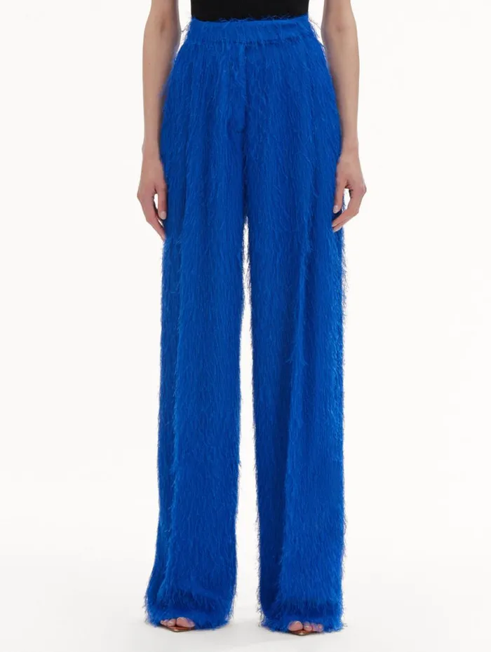 Oscar De La Renta Fringe Fil Coup Wide Leg Pant Lapis Women Pants and Skirts