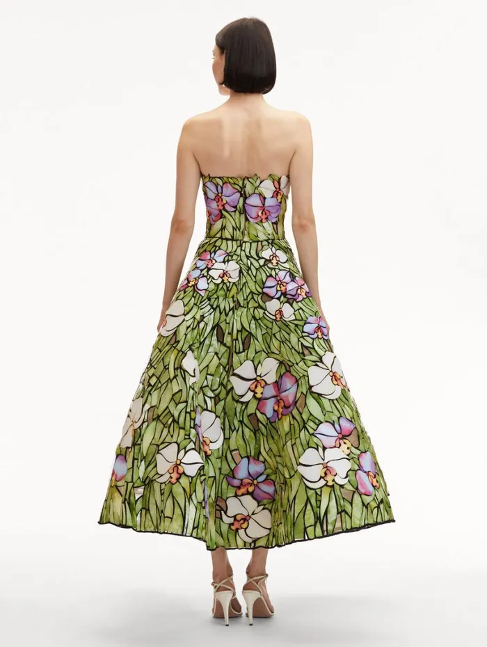 Oscar De La Renta Orchid Mosaic Cocktail Dress Multi Women Dresses Oscar De La Renta Orchid Mosaic Cocktail Dress Multi Women Dresses