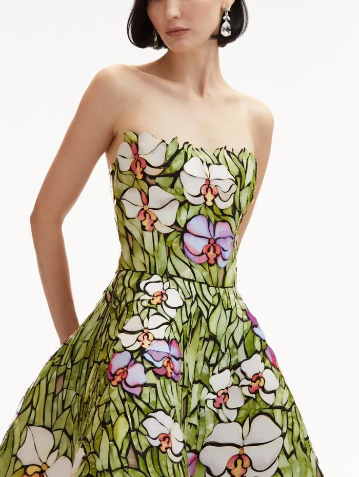 Oscar De La Renta Orchid Mosaic Cocktail Dress Multi Women Dresses Oscar De La Renta Orchid Mosaic Cocktail Dress Multi Women Dresses