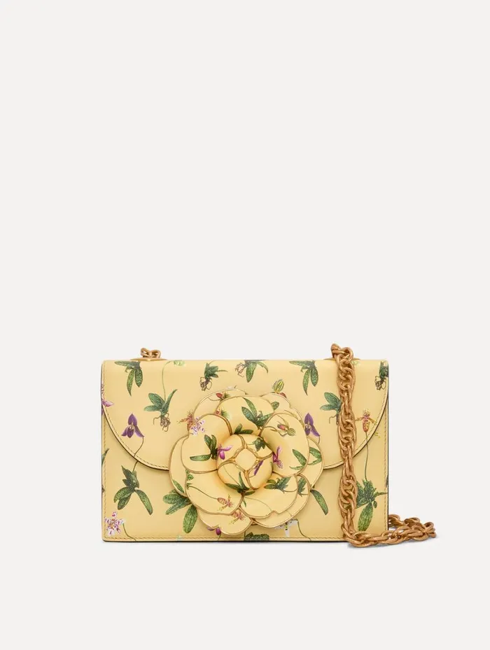 Oscar De La Renta Orchid Printed TRO Bag Butter Women Handbags