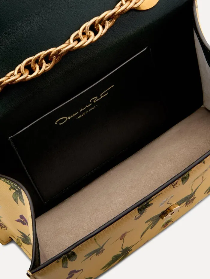 Oscar De La Renta Orchid Printed TRO Bag Butter Women Handbags