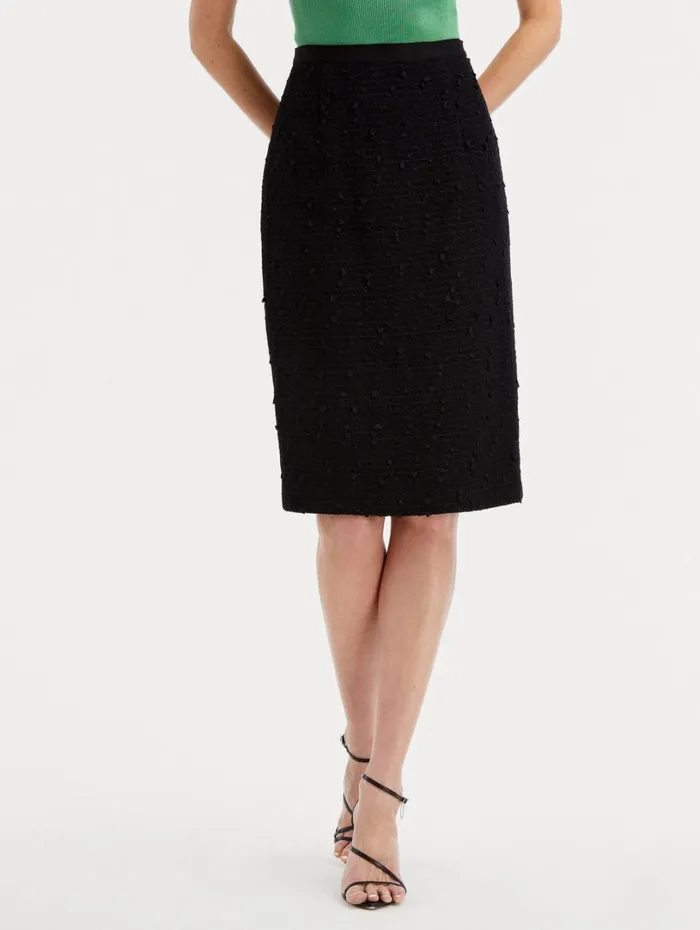 Oscar De La Renta Ribbon Tweed Pencil Skirt Black Women Pants and Skirts Oscar De La Renta Ribbon Tweed Pencil Skirt Black Women Pants and Skirts