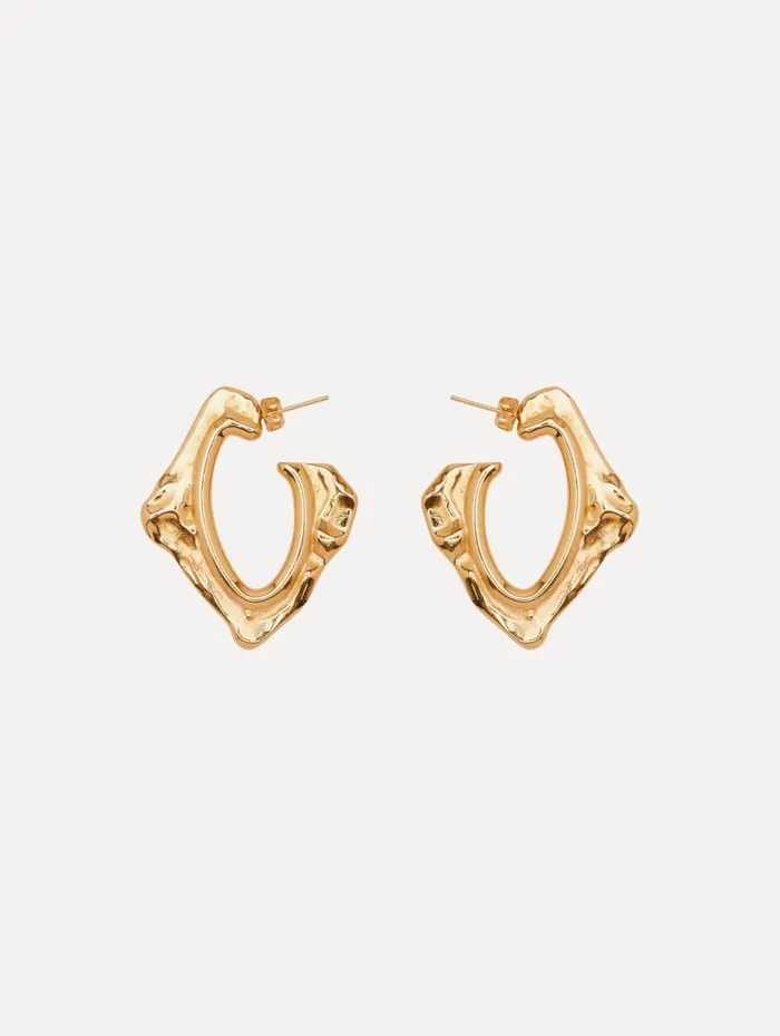 Oscar De La Renta Small Abstract O Hoop Earrings Gold Women Earrings