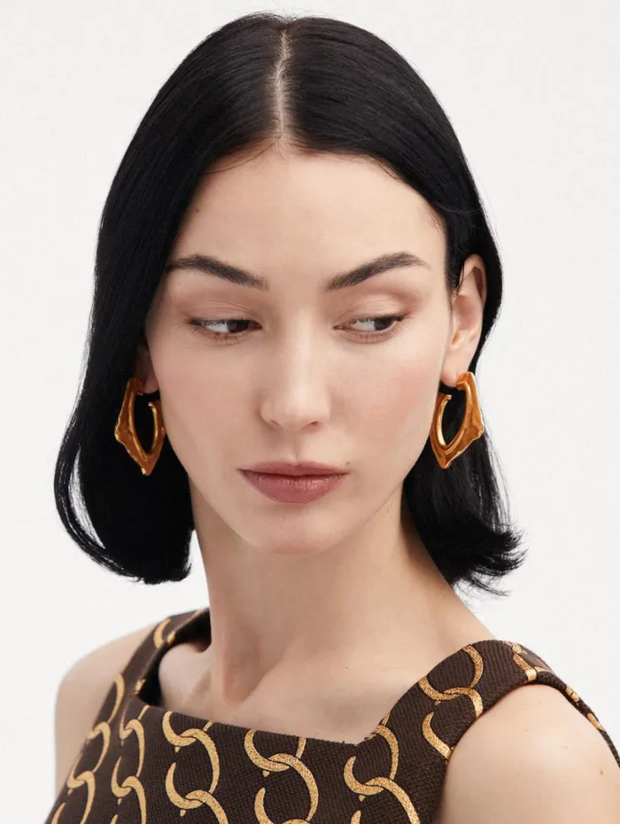 Oscar De La Renta Small Abstract O Hoop Earrings Gold Women Earrings Oscar De La Renta Small Abstract O Hoop Earrings Gold Women Earrings