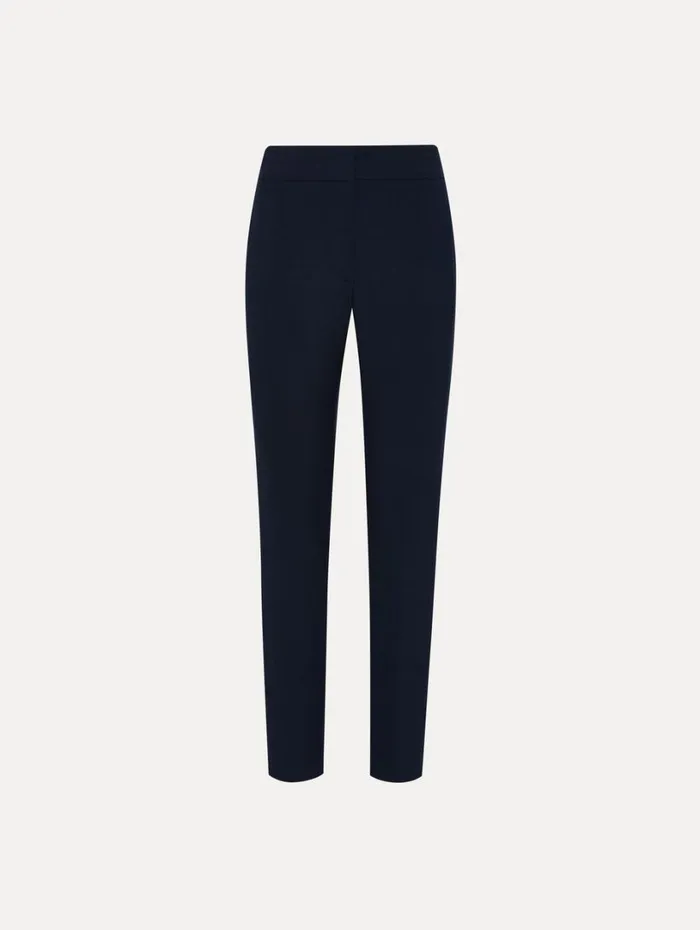 Oscar De La Renta ZipFront Skinny Pant Navy Women Pants and Skirts