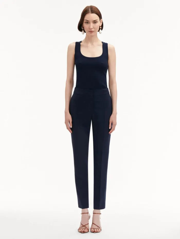 Oscar De La Renta ZipFront Skinny Pant Navy Women Pants and Skirts Oscar De La Renta ZipFront Skinny Pant Navy Women Pants and Skirts