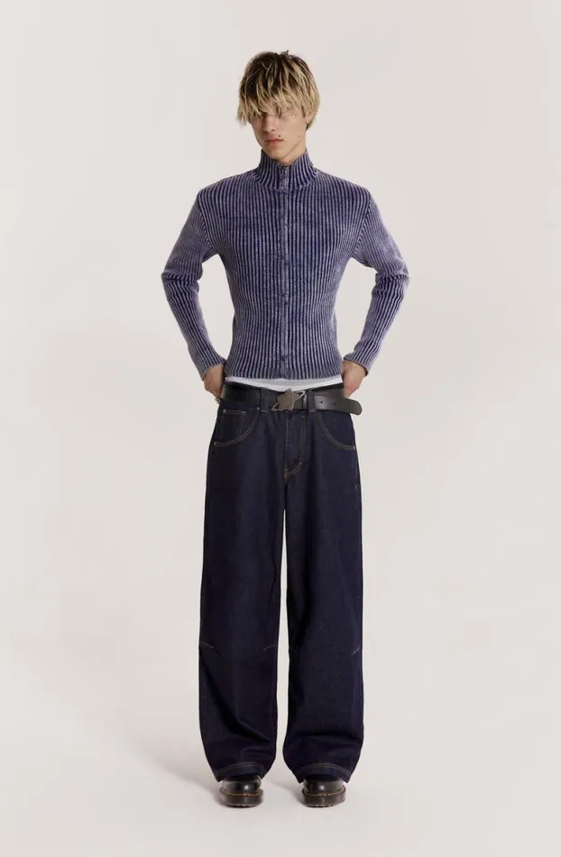 Outerwear Men Jaded London Blue Lucid Knit Track Top