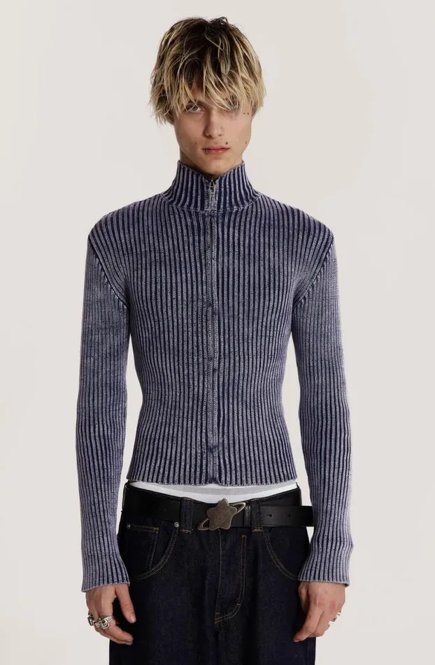 Outerwear Men Jaded London Blue Lucid Knit Track Top