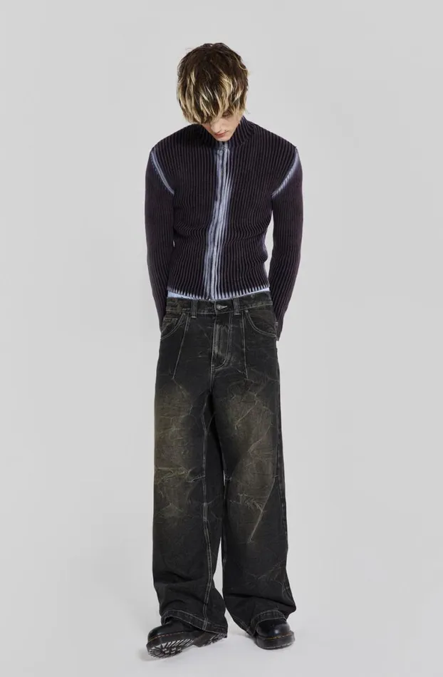 Outerwear Men Jaded London Purple Acid Lucid Knit Track Top