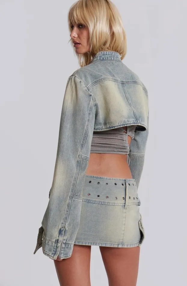 Outerwear Women Jaded London Denim Assassin Ultra Cropped Jacket