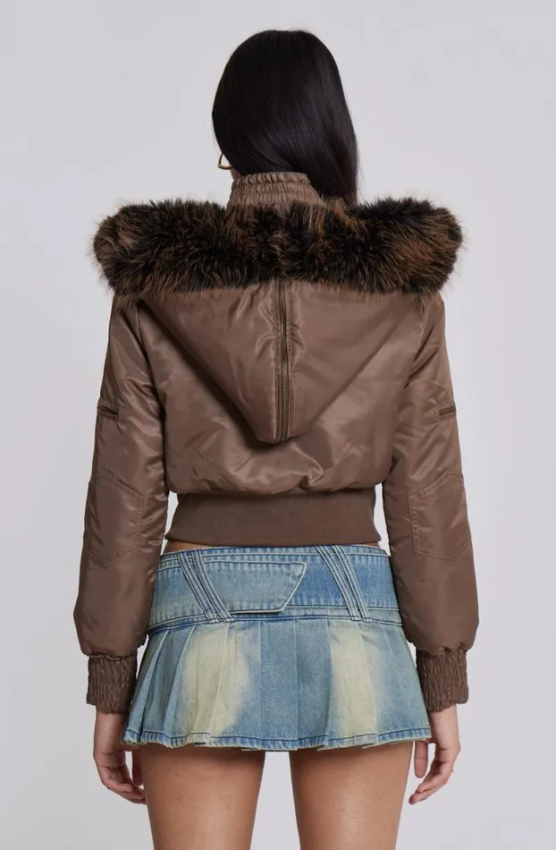 Outerwear Women Jaded London Lennux Faux Fur Bomber Jacket