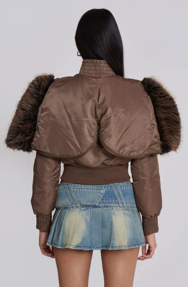 Outerwear Women Jaded London Lennux Faux Fur Bomber Jacket