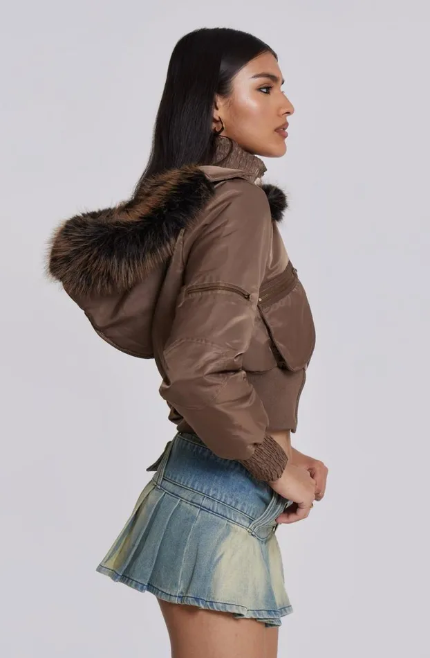 Outerwear Women Jaded London Lennux Faux Fur Bomber Jacket
