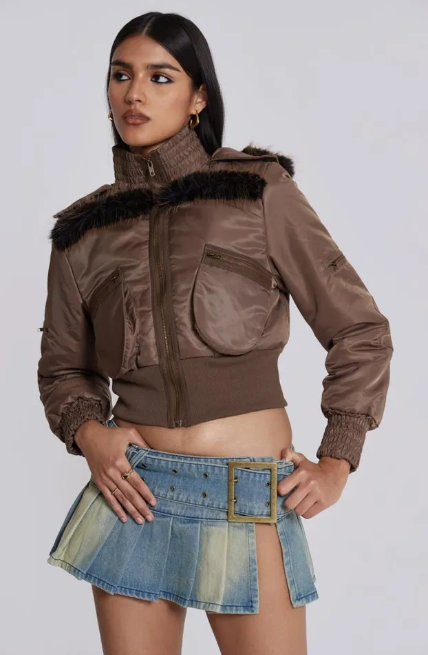 Outerwear Women Jaded London Lennux Faux Fur Bomber Jacket