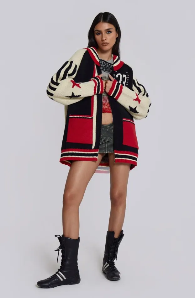 Outerwear Women Jaded London Team 23 Knitted Zip Through