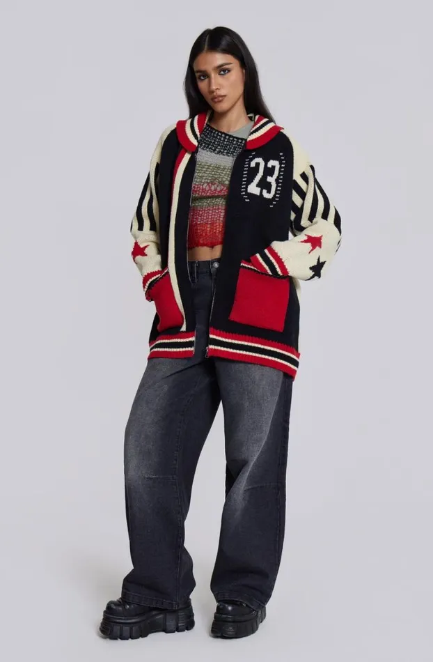 Outerwear Women Jaded London Team 23 Knitted Zip Through