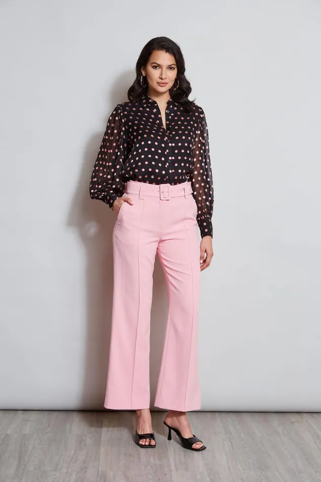 Outlet 8211 Women Bottoms Elie Tahari Belted Crepe Pant Tailor Pink