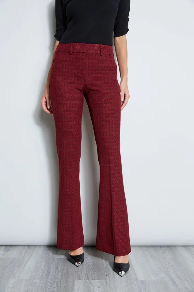 Outlet 8211 Women Bottoms Elie Tahari Deco Jacquard Fit and Flare Pant Multi