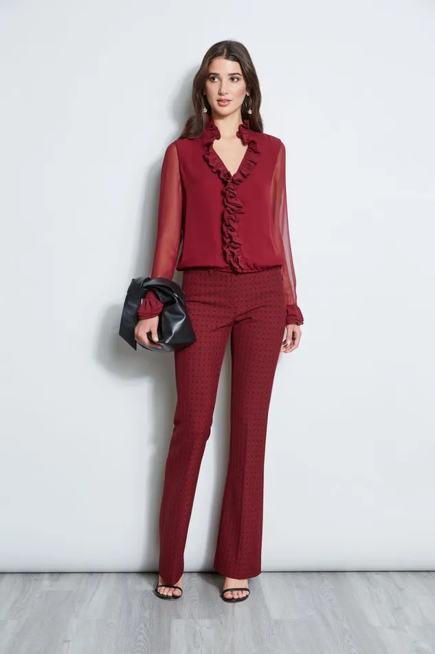 Outlet 8211 Women Bottoms Elie Tahari Deco Jacquard Fit and Flare Pant Multi