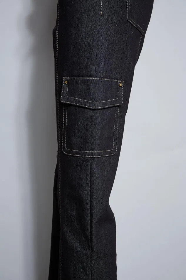 Outlet 8211 Women Bottoms Elie Tahari Denim Cargo Pant Black