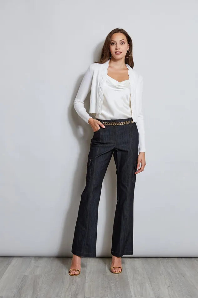 Outlet 8211 Women Bottoms Elie Tahari Denim Cargo Pant Indigo