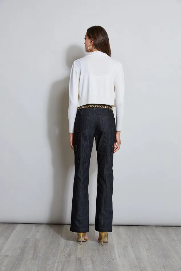 Outlet 8211 Women Bottoms Elie Tahari Denim Cargo Pant Indigo