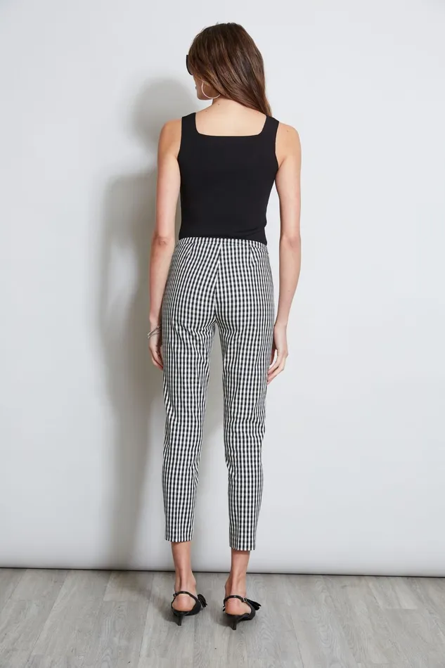 Outlet 8211 Women Bottoms Elie Tahari Gingham Skinny Pant Blackwhite