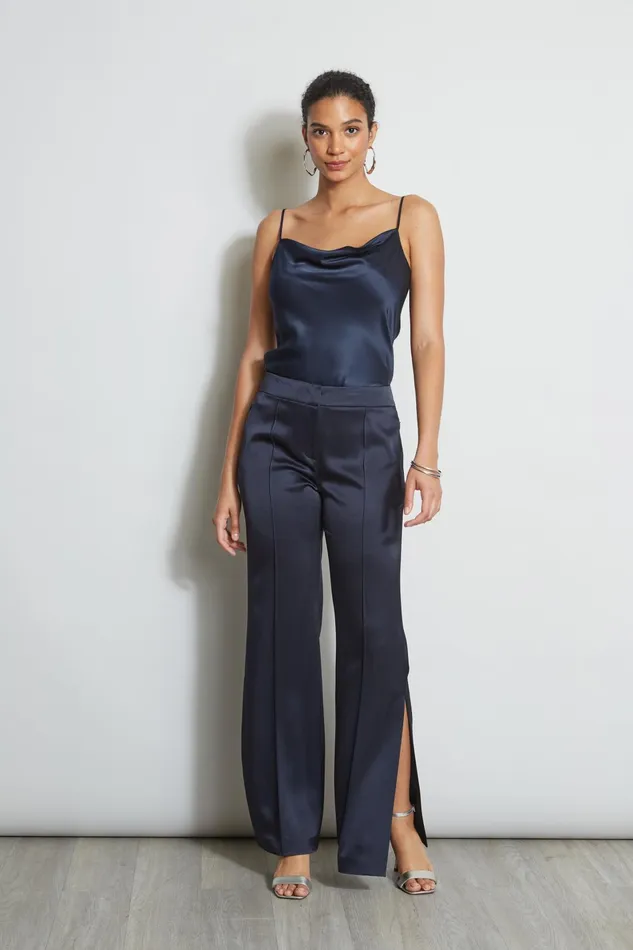 Outlet 8211 Women Bottoms Elie Tahari Satin Side Slit Pant Stargazer