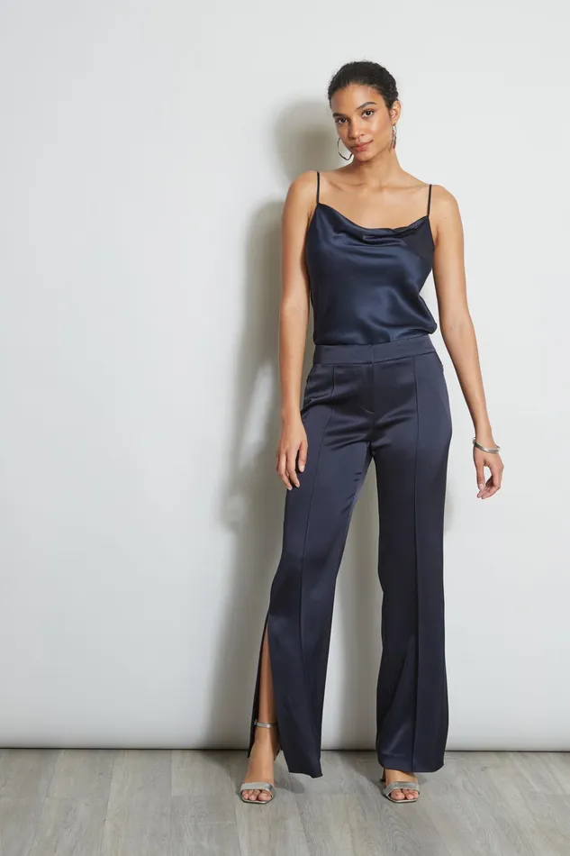 Outlet 8211 Women Bottoms Elie Tahari Satin Side Slit Pant Stargazer