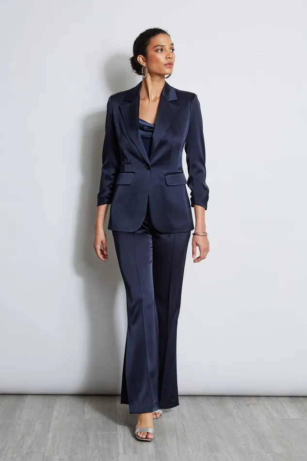 Outlet 8211 Women Bottoms Elie Tahari Satin Side Slit Pant Stargazer