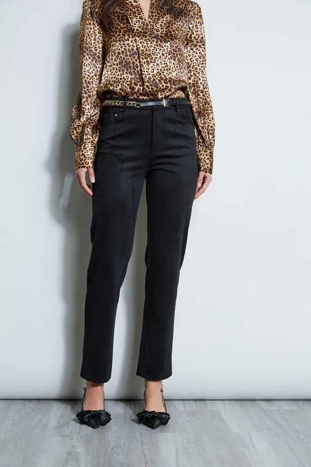 Outlet 8211 Women Bottoms Elie Tahari Vegan Suede Pant Noir