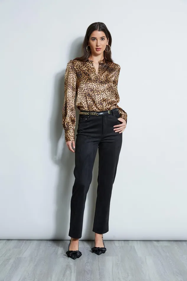 Outlet 8211 Women Bottoms Elie Tahari Vegan Suede Pant Noir