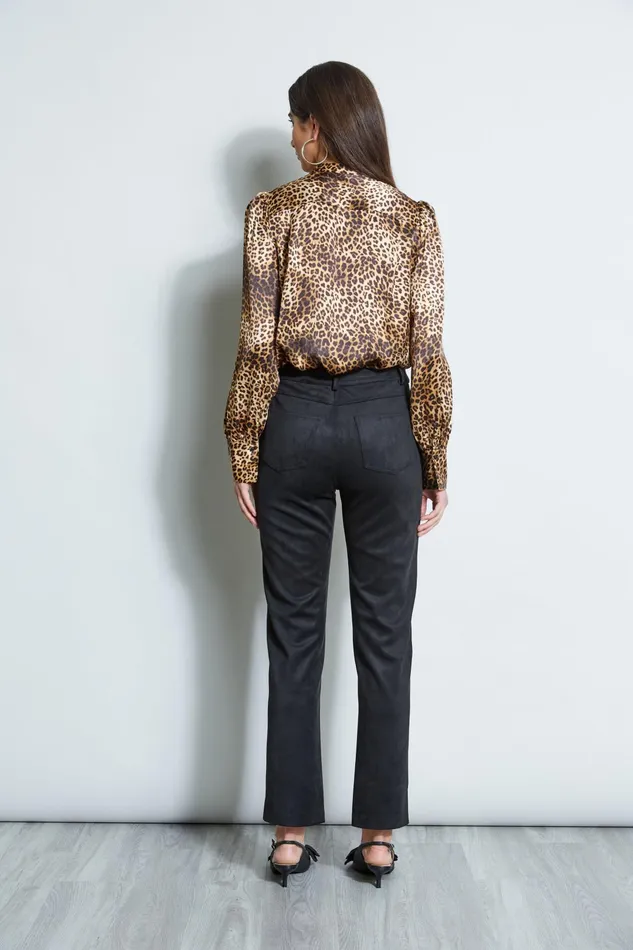 Outlet 8211 Women Bottoms Elie Tahari Vegan Suede Pant Noir