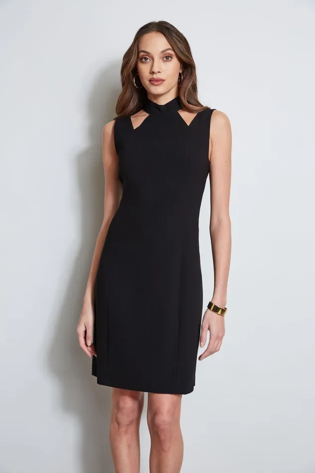 Outlet 8211 Women Dresses and Jumpsuits Elie Tahari Mock Neck Cut Out Dress Black