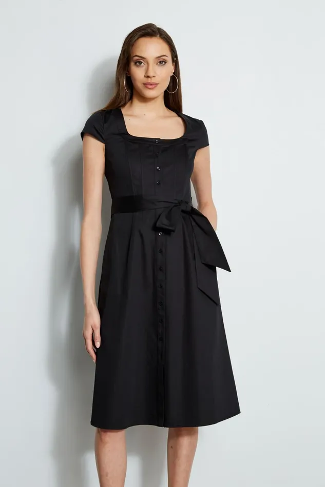 Outlet 8211 Women Dresses and Jumpsuits Elie Tahari Poplin Corset Dress Black