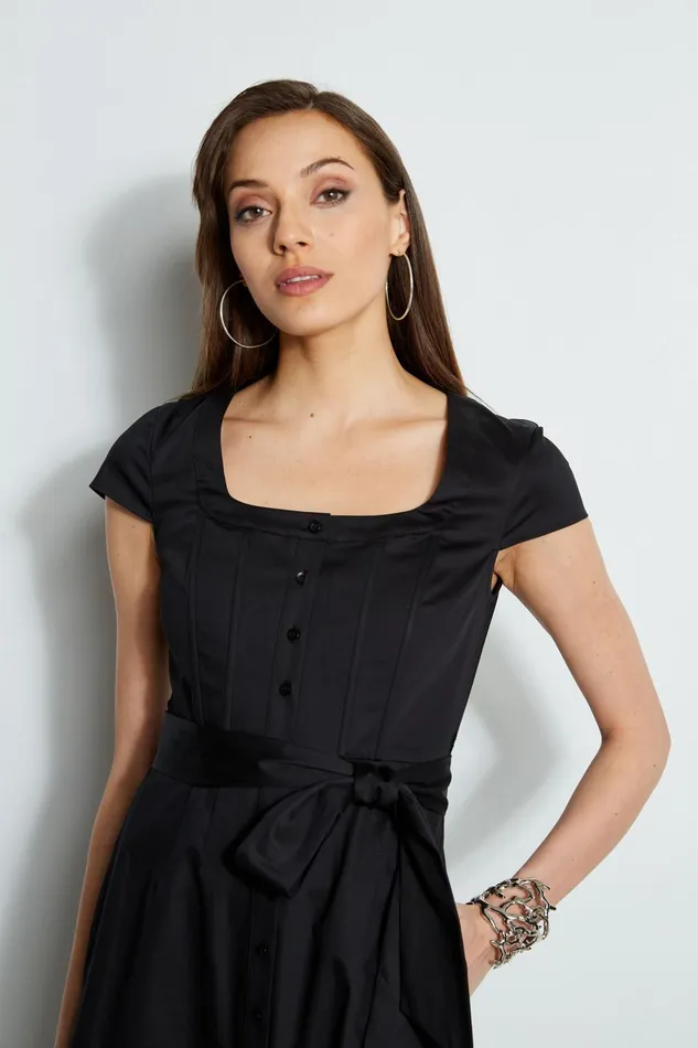 Outlet 8211 Women Dresses and Jumpsuits Elie Tahari Poplin Corset Dress Black