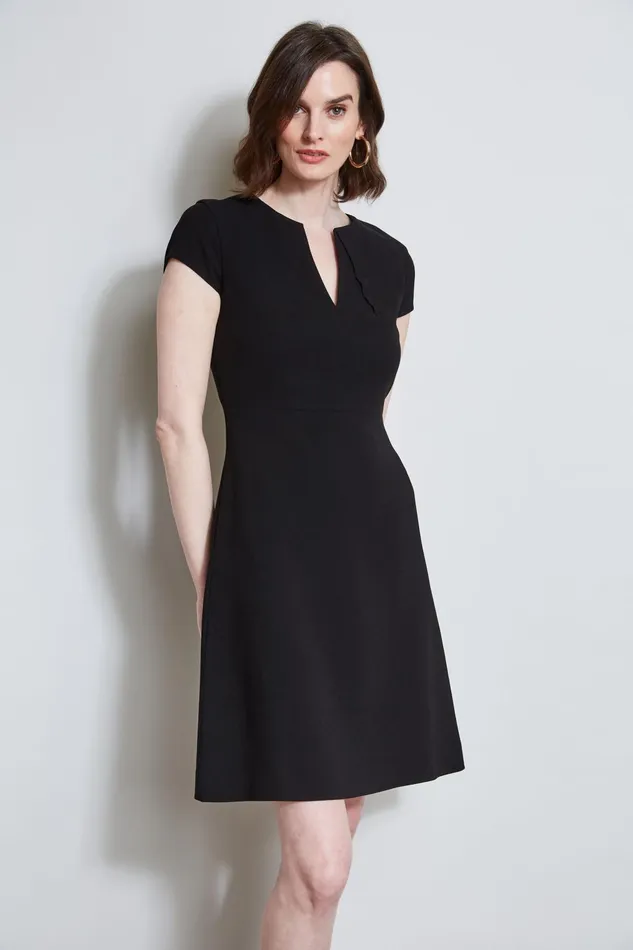 Outlet 8211 Women Dresses and Jumpsuits Elie Tahari Short Sleeve Dart Dress Black