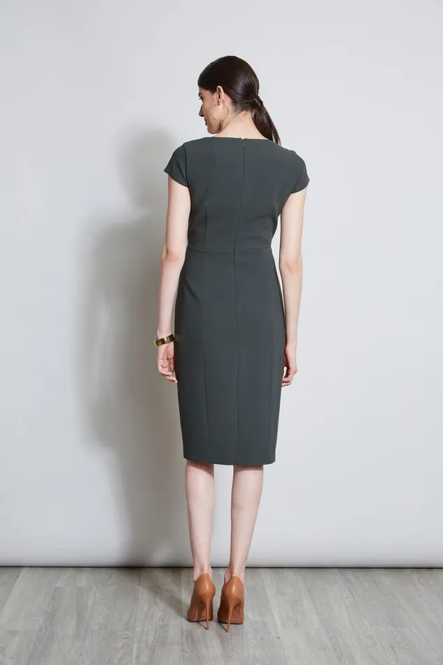 Outlet 8211 Women Dresses and Jumpsuits Elie Tahari VNeck Crepe Dress Camouflage